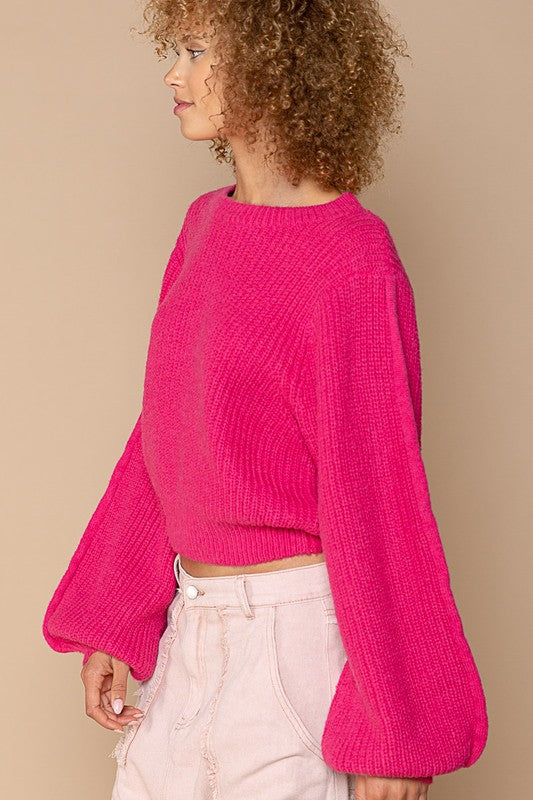 BlossomBlush Balloon Sleeve Sweater
