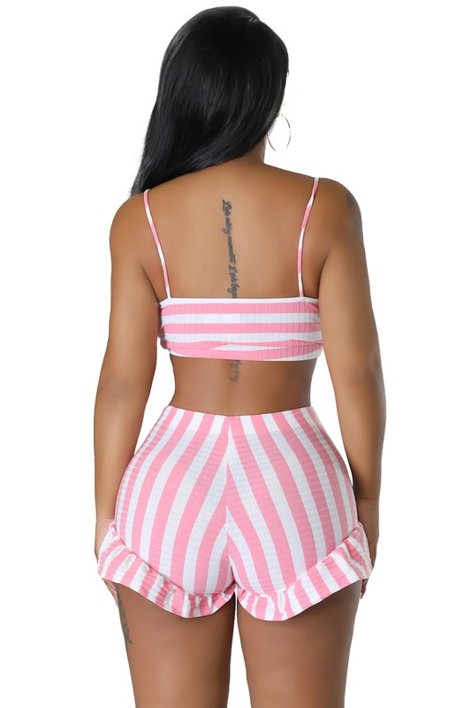 SEXY SUMMER STRIPED 2PC SET OUTFIT