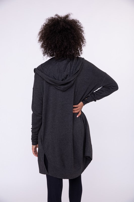 Longline Hooded Cardigan with Pockets - EmbraceU2 Coats & Jackets