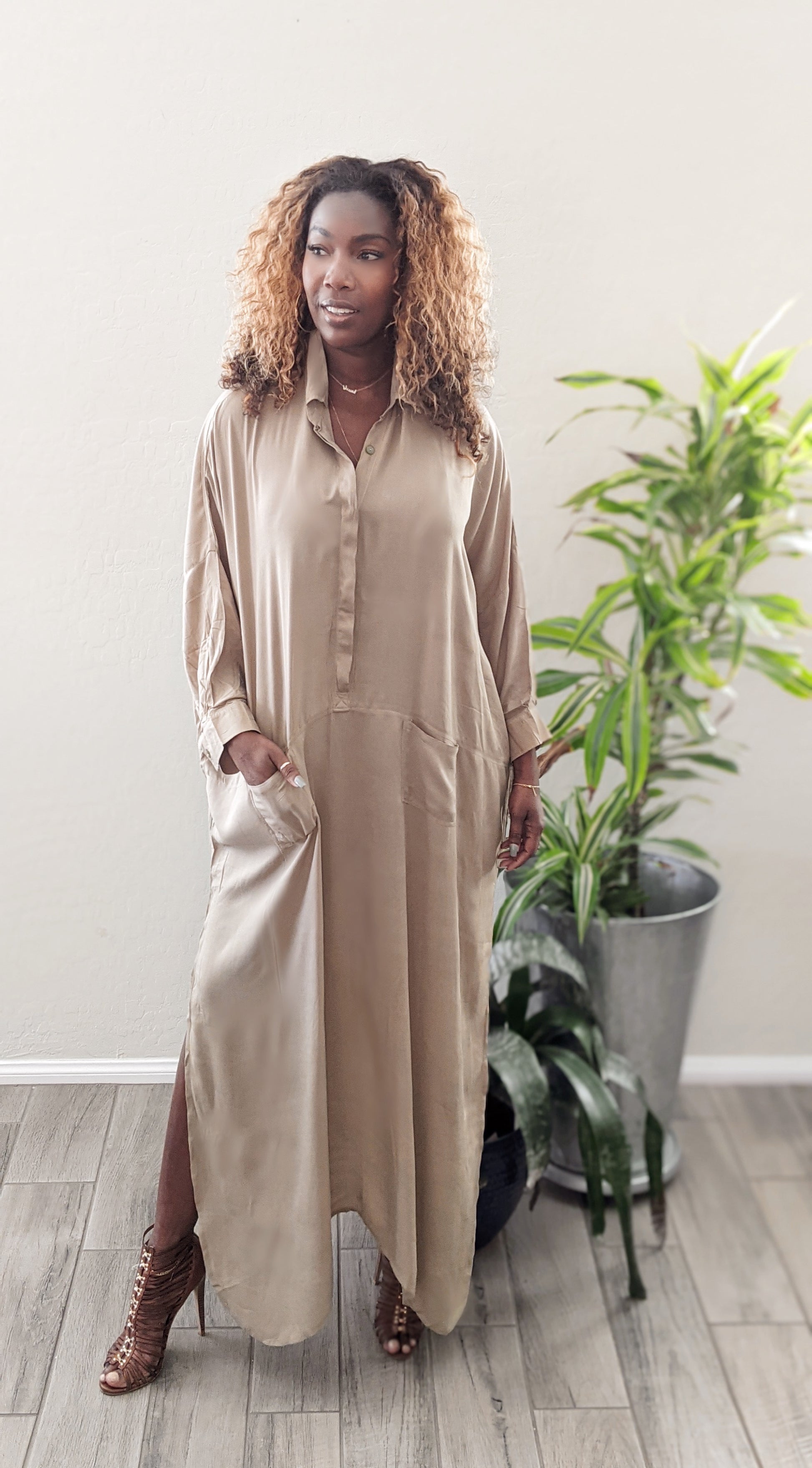 KARMA - Maxi Shirt Dress - EmbraceU2 Maxi Sirt Dress