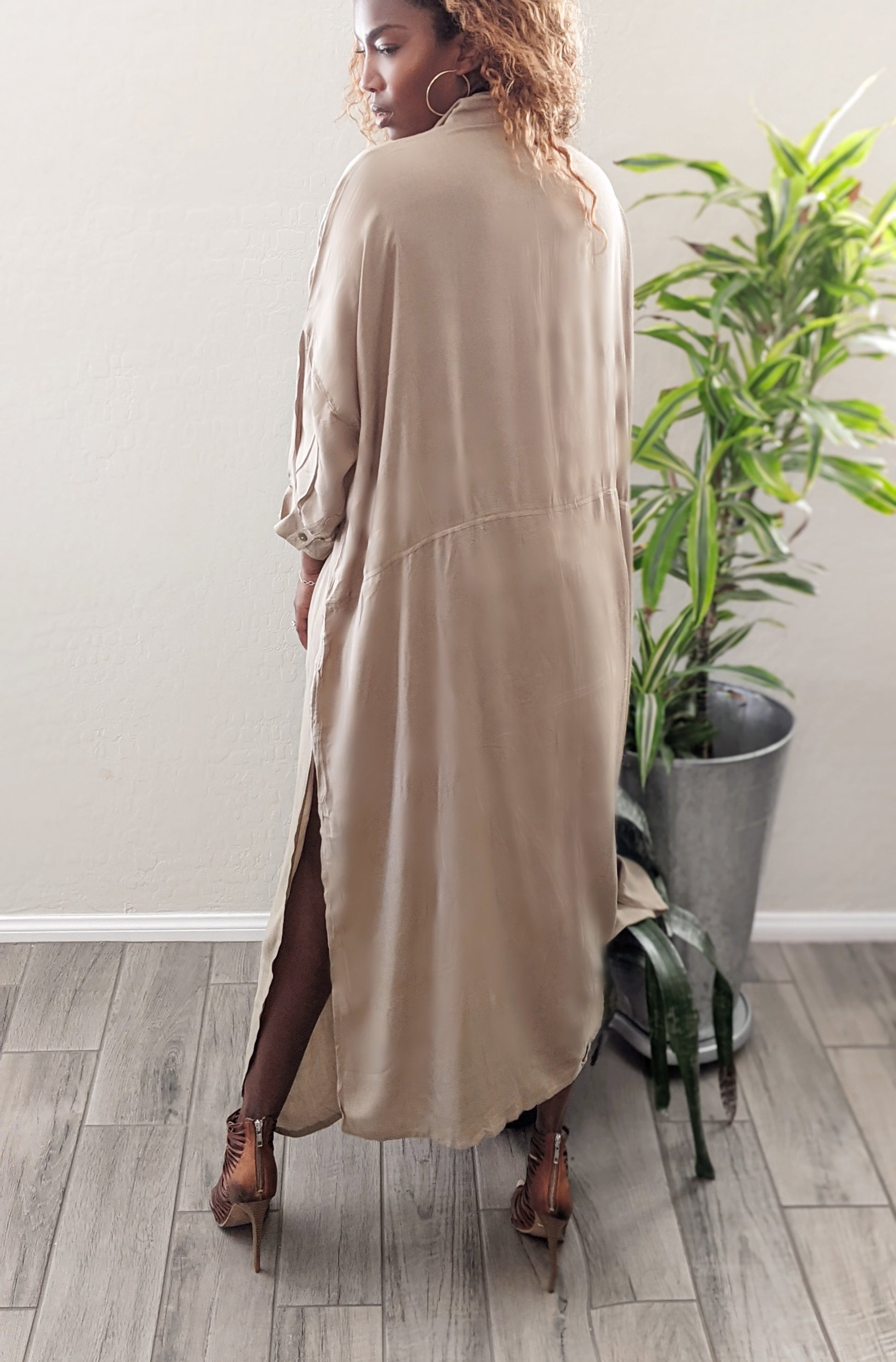 KARMA - Maxi Shirt Dress - EmbraceU2 Maxi Sirt Dress