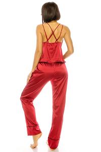 CRYSTAL - Satin Sleepwear Pant Set - EmbraceU2 Pajamas